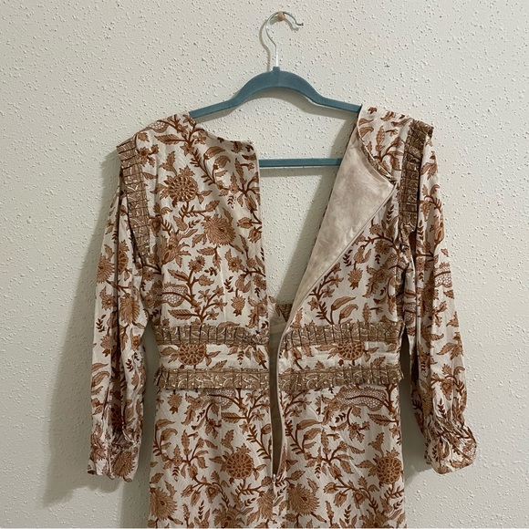 Cleobella Victoria Mini Dress NWT V Neck Tan Wrap Dress - Picture 14 of 15